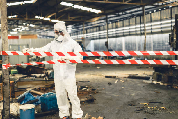Professional Biohazard Cleanup technician working in Westfield, MA